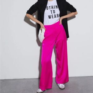 New Hot Pink Fushia wide leg pants size small